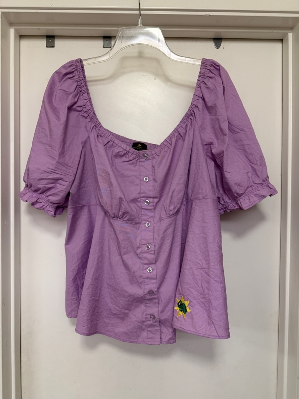 Torrid Disney Tangled Rapunzel Peplum Top Purple Stretch‎ Poplin Size 1X - Picture 4 of 11